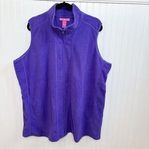 Woman Within Purple Fleece Full Zip Sleeveless Vest Women’s Plus Size 1X NEW